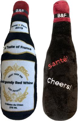 Show full view: Bonne et Filou Bark'gundy Red Whine Squeaky Plush Dog Toy, Small slide 4 of 4