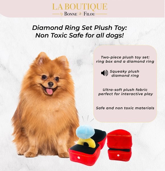 Bonne et Filou Diamond Ring Dog Plush Toy