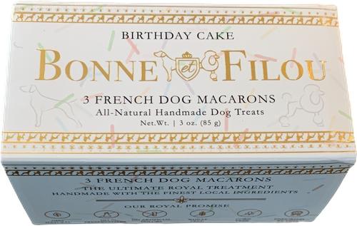 Show full view: Bonne et Filou Handmade Birthday Cake Human-Grade Macaron Dog Treats, 3 count slide 8 of 10