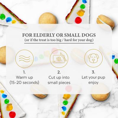 Show full view: Bonne et Filou Handmade Birthday Cake Human-Grade Macaron Dog Treats, 6 count slide 4 of 11
