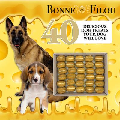 Show full view: Bonne et Filou Handmade Cheese Human-Grade Macaron Dog Treats, 40 count slide 6 of 9