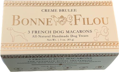 Show full view: Bonne et Filou Handmade Creme Brulee Human-Grade Macaron Dog Treats, 3 count slide 8 of 10