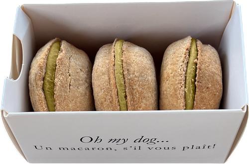 Show full view: Bonne et Filou Handmade Creme Brulee Human-Grade Macaron Dog Treats, 3 count slide 3 of 10