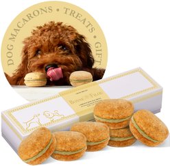 Bonne et Filou Handmade Creme Brulee Human-Grade Macaron Dog Treats, 6 count
