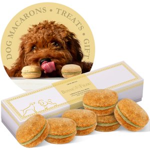 Bonne et Filou Handmade Creme Brulee Human-Grade Macaron Dog Treats, 6 count