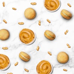 Bonne et Filou Handmade Peanut Butter Human-Grade Macaron Dog Treats, 3 count slide 2 of 8