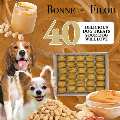 Show full view: Bonne et Filou Handmade Peanut Butter Human-Grade Macaron Dog Treats, 40 count slide 6 of 9
