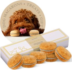 Bonne et Filou Handmade Peanut Butter Human-Grade Macaron Dog Treats, 6 count