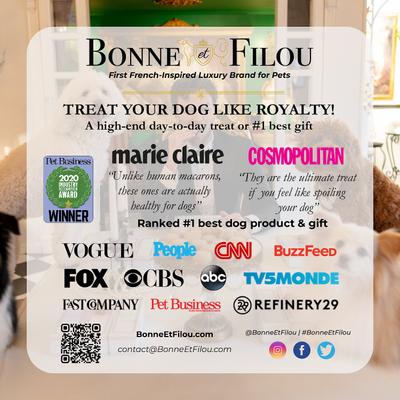 Show full view: Bonne et Filou Handmade Salted Caramel Human-Grade Macaron Dog Treats, 6 count slide 6 of 10