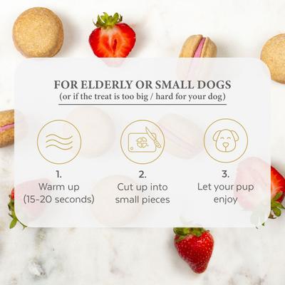 Show full view: Bonne et Filou Handmade Strawberry Human-Grade Macaron Dog Treats, 3 count slide 4 of 12