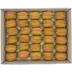 Bonne et Filou Handmade Strawberry Human-Grade Macaron Dog Treats, 40 count