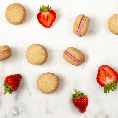 Show full view: Bonne et Filou Handmade Strawberry Human-Grade Macaron Dog Treats, 6 count slide 4 of 13