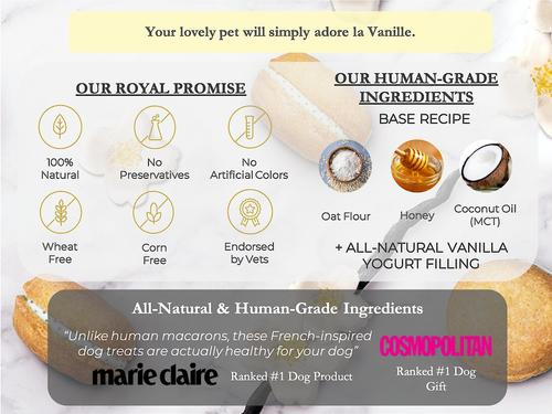 Show full view: Bonne et Filou Handmade Vanilla Human-Grade Macaron Dog Treats, 6 count slide 6 of 11