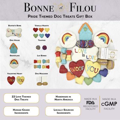 Show full view: Bonne et Filou Human-Grade Pride Themed Dog Treats Gift Box, 22 count slide 5 of 8