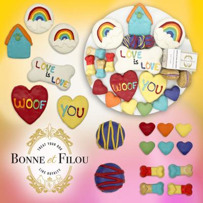 Show full view: Bonne et Filou Human-Grade Pride Themed Dog Treats Gift Box, 22 count slide 6 of 8