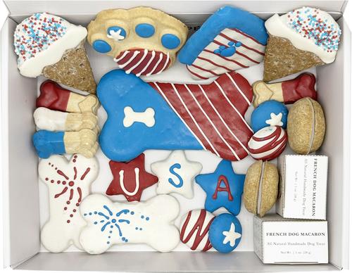 Show full view: Bonne et Filou Human-Grade Red, White, & Blue Dog Treats Gift Box, 21 count slide 3 of 9