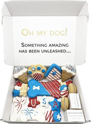 Show full view: Bonne et Filou Human-Grade Red, White, & Blue Dog Treats Gift Box, 21 count slide 4 of 9
