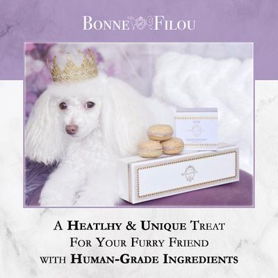 Show full view: Bonne et Filou Lavender All-Natural Handmade Macaron Dog Treats, 6 count slide 7 of 13