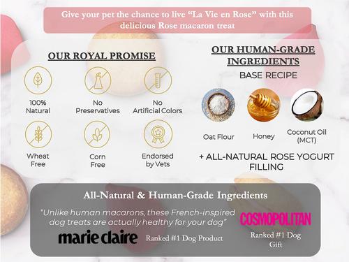 Show full view: Bonne et Filou Luxury French Macarons Rose Flavor Dog Treats, 6 count slide 5 of 10