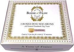 Bonne et Filou Luxury French Macarons Strawberry Flavor Dog Treats, 18 count slide 2 of 9