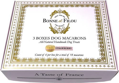 Show full view: Bonne et Filou Luxury French Macarons Strawberry Flavor Dog Treats, 18 count slide 3 of 10