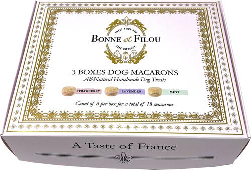 Show full view: Bonne et Filou Luxury French Macarons Strawberry, Lavender & Mint Variety Pack Dog Treats, 18 count slide 3 of 11