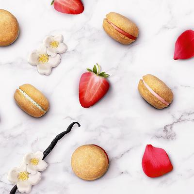 Show full view: Bonne et Filou Luxury French Macarons Strawberry, Rose & Vanilla Variety Pack Dog Treats, 18 count slide 6 of 10