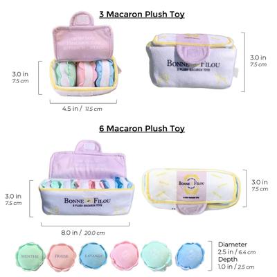 Show full view: Bonne et Filou Macaron Plush Squeaky Dog Toy, 6 count slide 2 of 7