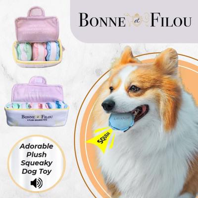 Show full view: Bonne et Filou Macaron Plush Squeaky Dog Toy, 6 count slide 3 of 7