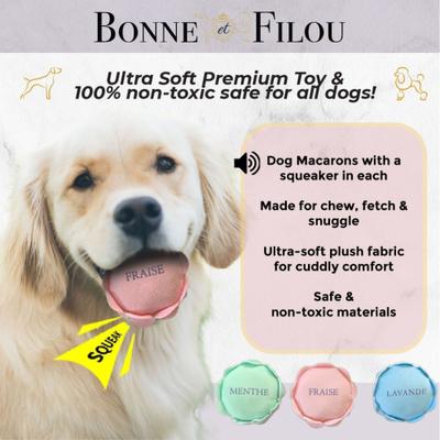 Show full view: Bonne et Filou Macaron Plush Squeaky Dog Toy, 6 count slide 4 of 7