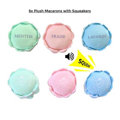 Show full view: Bonne et Filou Macaron Plush Squeaky Dog Toy, 6 count slide 5 of 7