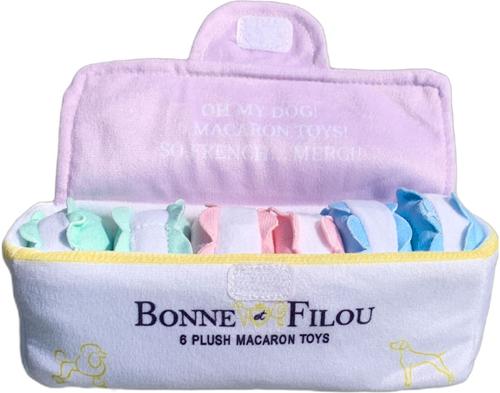 Show full view: Bonne et Filou Macaron Plush Squeaky Dog Toy, 6 count slide 7 of 7