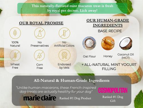 Show full view: Bonne et Filou Mint All-Natural Handmade Macaron Dog Treats, 6 count slide 6 of 13