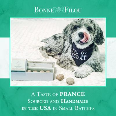 Show full view: Bonne et Filou Mint All-Natural Handmade Macaron Dog Treats, 6 count slide 8 of 13