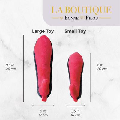 Show full view: Bonne et Filou Red Bottom Shoe Squeaky Dog Toy, Large slide 3 of 9