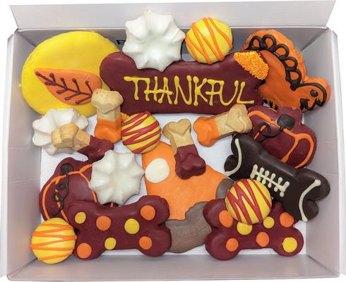 Show full view: Bonne et Filou Thankful Themed Dog Treats Gift Box slide 3 of 8