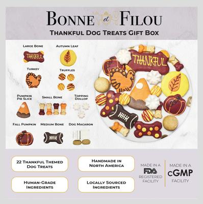 Show full view: Bonne et Filou Thankful Themed Dog Treats Gift Box slide 5 of 8