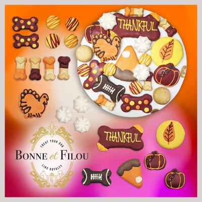Show full view: Bonne et Filou Thankful Themed Dog Treats Gift Box slide 6 of 8