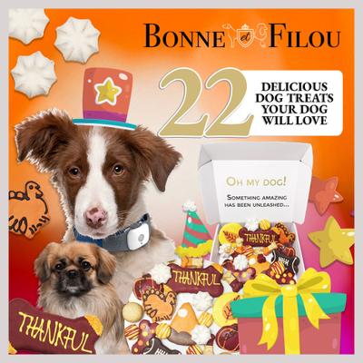 Show full view: Bonne et Filou Thankful Themed Dog Treats Gift Box slide 7 of 8