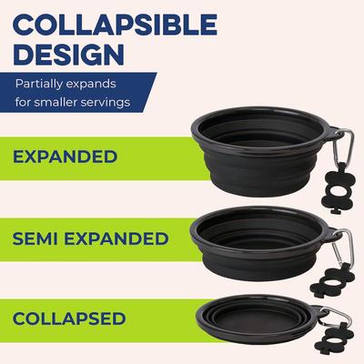 Show full view: Bonza Collapsible Silicone Dog Bowl, Black, Large, 1 count slide 6 of 10