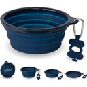 Bonza Collapsible Silicone Dog Bowl, Blue, X-Large, 1 count