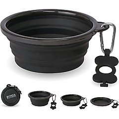 Bonza Collapsible Silicone Dog Bowl, Periwinkle, Large, 1 count