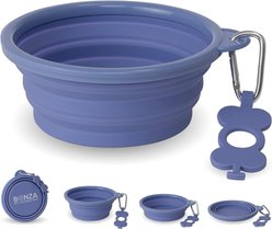 Bonza Collapsible Silicone Dog Bowl, Periwinkle, Medium, 1 count slide 1 of 8