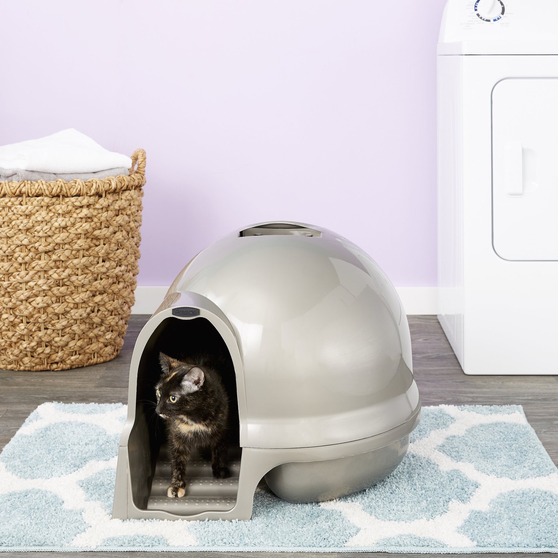 Booda Dome Cleanstep Litter Box, Nickel