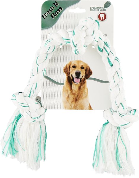 Booda Fresh N Floss Spearmint 2-Knot Rope Dog Toy
