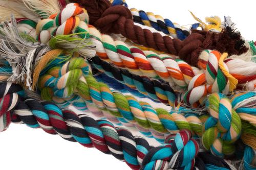 Show full view: Booda Multi Color 2-Knot Rope Bone Dog Toy, X-Small slide 3 of 7
