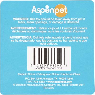 Show full view: Booda Squatter Small Raccoon Plush Dog Toy slide 4 of 6