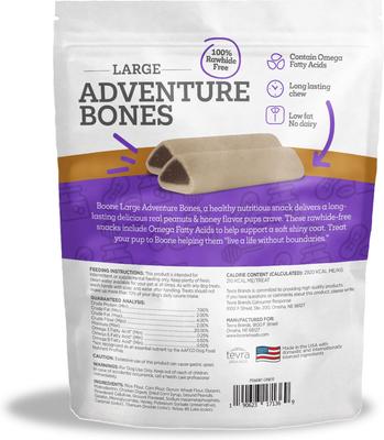 Show full view: Boone Big Adventure Bones Peanut Butter & Honey Dog Chew Treats, 18-oz bag slide 3 of 4