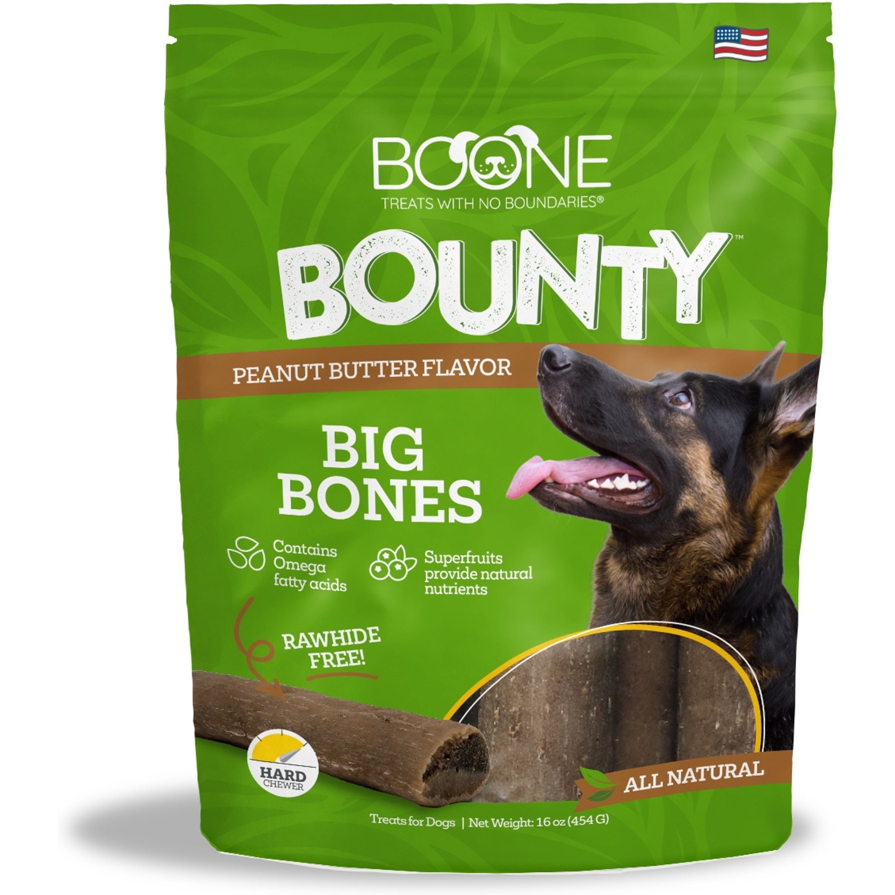 Boone Bounty Big Bones Peanut Butter Flavor Dog Treats, 16-oz abg