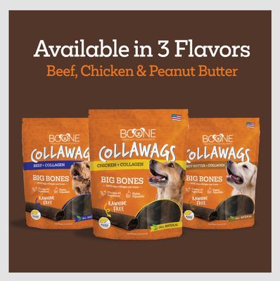 Show full view: Boone Collawags Large Bones Chicken Flavor Dog Treats, 10-oz bag slide 8 of 9